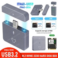 M.2 NVMe 2230 SSD Enclosure กล่องฮาร์ดดิสก์ USB3.2 Gen2 Usb/ TYPE-C อลูมิเนียม Solid State Drive แม่เหล็กสำหรับ M2 2230