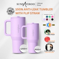 SUNDAYEROO 900ML Car Cup Holder Compatible Tumbler Tahan Sejuk Panas Bottle Leak Proof Stainless Ste