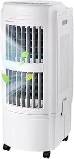 Vertical Air Cooler, 3 Modes Cooling Fan with Removable Water Tank, Space Saving, Vibration Silent Bladeless Fan with Remote Control for Room/Home/Office