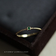 cincin 916 cincin lelaki Whole Body S925 Sterling Silver Plated 14k Gold Ring Gold Peas Bezel Inlaid