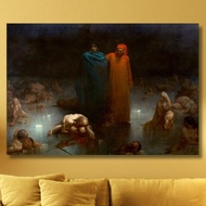 Dante and Virgil by Gustave Dore Canvas Giclee Print To Hang