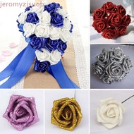 JEROMY Foam Roses DIY 10pcs Blue Roses 6cm Artificial Flowers