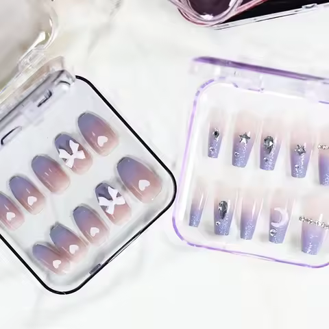 Dustproof Exquisite False Nails Display Case Anti Oxidation Packing Boxes Fake Nails Transparent Org