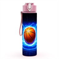 Plastic Water Bottle Glowing Basketball-Themed Printing Suitable for mute Travel Office Leakproof De