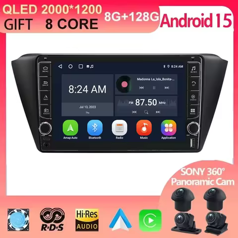 For Skoda Superb 3 2015-2019 Android 15 Car Radio Multimedia Player Stereo Octa Core 4G Carplay DSP 