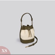 SAIME -皮革帆布拼接花苞水桶包(小) S'aime Canvas Drawstring Bucket Bag
