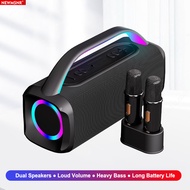 NEWMSNR Karaoke Speakers Wireless Bluetooth Audio Portable Subwoofer with Base Charging Dual Microph