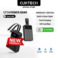 【CCC Certified】CUKTECH 20000mAh 40W Fast Charging Built-in Dual Lighting and Type C Cables Powerbank