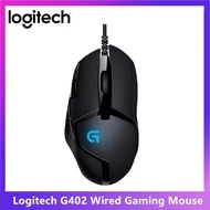 (เมาส์สำหรับเล่นเกม )Logitech G402 Wired Gaming Mouse Hyperion Fury FPS Mice 4000 DPI Wired Optical Mice High Speed Fusion Engine For PC Laptop Black Gaming Mouse