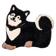 日本 oka 可愛動物可水洗地墊  54 x 55 x 2.5cm  黑柴犬