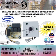 ELMARK CEILING FAN PCB BOARD EL923/SUPER 123 /VIP4002/VIP4003/VIP42/VIP5006/VIP52 HWE-002 V1.0 (VWE-