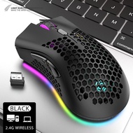 BM600 Rechargeable USB 2.4G Wireless RGB Light Honeycomb Gaming Mouse Desktop PC Computers Notebook 