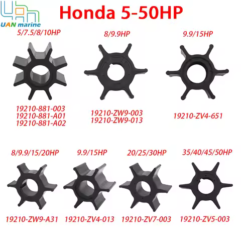 Recommed 5HP-50HP Water Pump Impeller for Honda Outboard 2-stroke 4-stroke 5 7.5 8 10HP 19210-881-A0