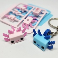 [Meow.sensei] Minecraft Inspiration Axolotl Mini Model Set/Keychain