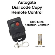 Autogate Dial Code Copy Remote Control SMC5326 330MHz & 433MHz With 23A*1 Battery