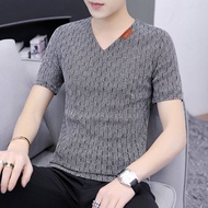 ขนาดพิเศษ M-6XL เสื้อยืดสำหรับชายเสื้อยืดคอวีฤดูร้อนผู้ชายเสื้อยืด