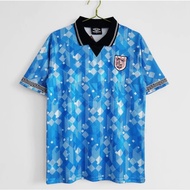 1990 Season England Away Blue Retro Football Jersey S-XXL Short Sleeve High-Quality Sports Jersey AA