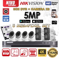 HIKVISION Package 5MP HIK 8Channel 5.0MP CCTV Full HD 1440P DVR+Camera 8CH Set P2P phone view suppor