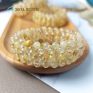 HM Vòng tay đá Thạch Anh Tóc Vàng chùm nho size 4 li Hợp mệnh Kim Thổ | Hoa Minh Gem