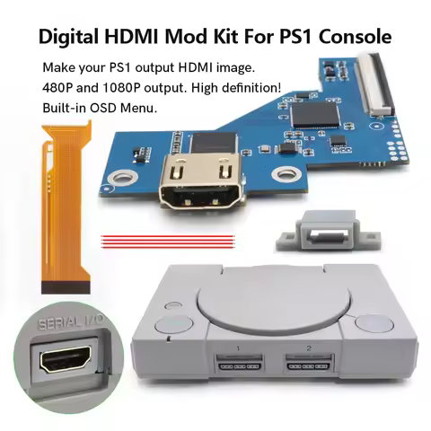 Digital HDMI For PS1 HDMI MOD Kit Digital to Digital HDMI Internal TV PCB Board Mod Kit For PS1 Cons