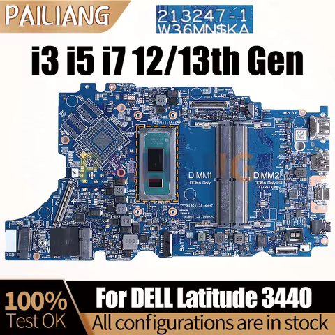 For DELL Latitude 3440 Notebook Mainboard 213247-1 i3 i5 i7 12/13th 0W53N6 0GGM2C 0MTT91 07H1VY Lapt