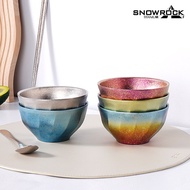 Pure Titanium Bowl Ice Flower Double Layer Titanium Bowl Pure Titanium Noodle Cut Bowl Pure Titanium