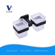 Black Stainless Steel 304 Wall Mounted Bathroom Toothbrush Cup Holder (VIOR)