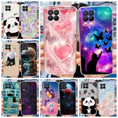 For Realme 8 Pro Case RMX3081 Luxury Fashion Painted Cover Clear Silicone Phone Case For Realme 8i R