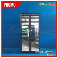 Lemari Pakaian Aluminium 2 Pintu Kaca Cermin LBS 999-86 SUPER