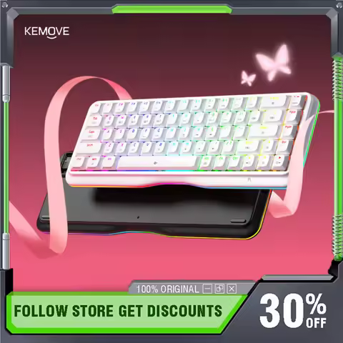 KEMOVE K68 Mechanical Keyboard Wireless Three Mode RGB Hot Swap Ergonomic 68-key Customized Games Bu
