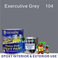 exercutive grey 104 1L ( 1 Liter ) Four Seasons / New Epoxy Floor Paint / Heavy Duty Coating - new mici epoxy Finishes