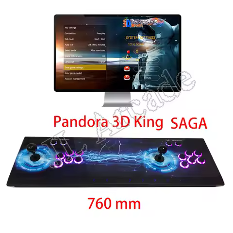 Pandora-EX 3D WiFi Plus Arcade Box Console, Zero Delay, 8 Buttons Joystick, 2 Player Controller 1088