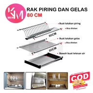 Rak Piring & Gelas 80 Cm..SUS 304..Unit Atas Dapur.. Merk Vitco