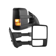 Truck Towing Mirrors for 99-07 Ford F250/F350/F450/F550 Super Duty Extendable Smoke Power Heated wit