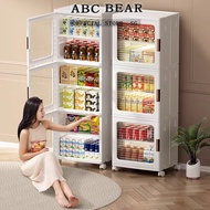 Slim Cabinet  Foldable Cabinet Bathroom storage rack  kitchen Organizer Shelf Rack Transparent stora