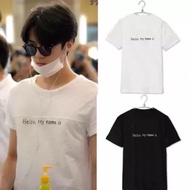 EXO Wu Sehun Chanyeol Same Style hello Airport Trendy Clothes Song T-Shirt Men Women Short-Sleeved C