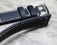 22mm 24mm New style Mens High-end Black Thick Cowhide Watch Band Strap Wristband Universal watch acc