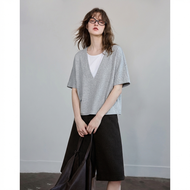 DME | เสื้อคลุมแขนสามส่วนคอปกแบบ Air-knit สำหรับใส่สบาย