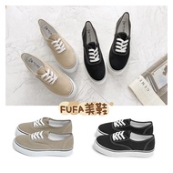 Fufa Shoes Brand Women's Xiaowenqing Canvas Casual Shoes-Black/Milk Tea 1CM26