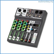 WU 4 Channel  Mixer Input 48VPhantom Power Stereo DJ Studio Streaming Mixer