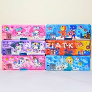 Fancy Sanrio Frozen 2-Hole Magnetic Pencil Case hero GP-65092 | Cute Melody Kuromi Unicorn Superhero