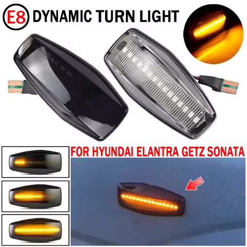 2pcs Car Lights For Hyundai Sonata (EF-B) 2002-2005 LED Dynamic Turn Signal Light Side Fender Marker
