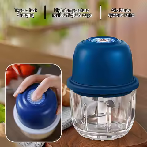 Garlic Chopper Portable Food Processor, Mini Food Chopper Onion Chopper, Cordless Meat Grinder With 
