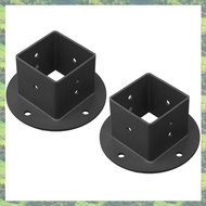 2Pcs 2X2 Square Fence Pole Flange Base Pergola Post Base Brackets KitHeavy Duty Wall Mount Post Anch
