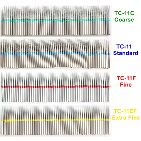 Diamond Burs Grit FG 1.6mm TC/BR/EX/SR/TF/TR Polishing Bur Drill Bit For High Speed Turbine Handpiec