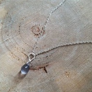 約6/7MM - 堇青石簡約 純銀鎖骨鍊 (鍊條為1mm粗) 6/7MM Cordierite 925 silver necklace