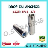 Drop In Anchor 5/16" 3/8" Wall Plug Galvanized Sleeve Anchor Inner Bolt Fastening Tool