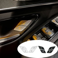Car Door Lock Unlock Buttons Cover stickers Trim Fit For Mercedes Benz C E GLC Class W205 W213 X253 Auto Accessories