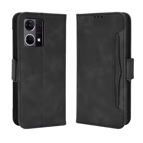 For OPPO Reno 7 4G Case Premium Leather Wallet Leather Flip Multi-card slot Cover For OPPO F21 Pro 4