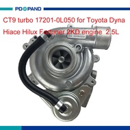 2KD diesel engine turbo kit CT9 turbo charger 17201-0L050 17201-30070 for Toyota Hiace Hilux Dyna Regiusace Fortuner 2.5